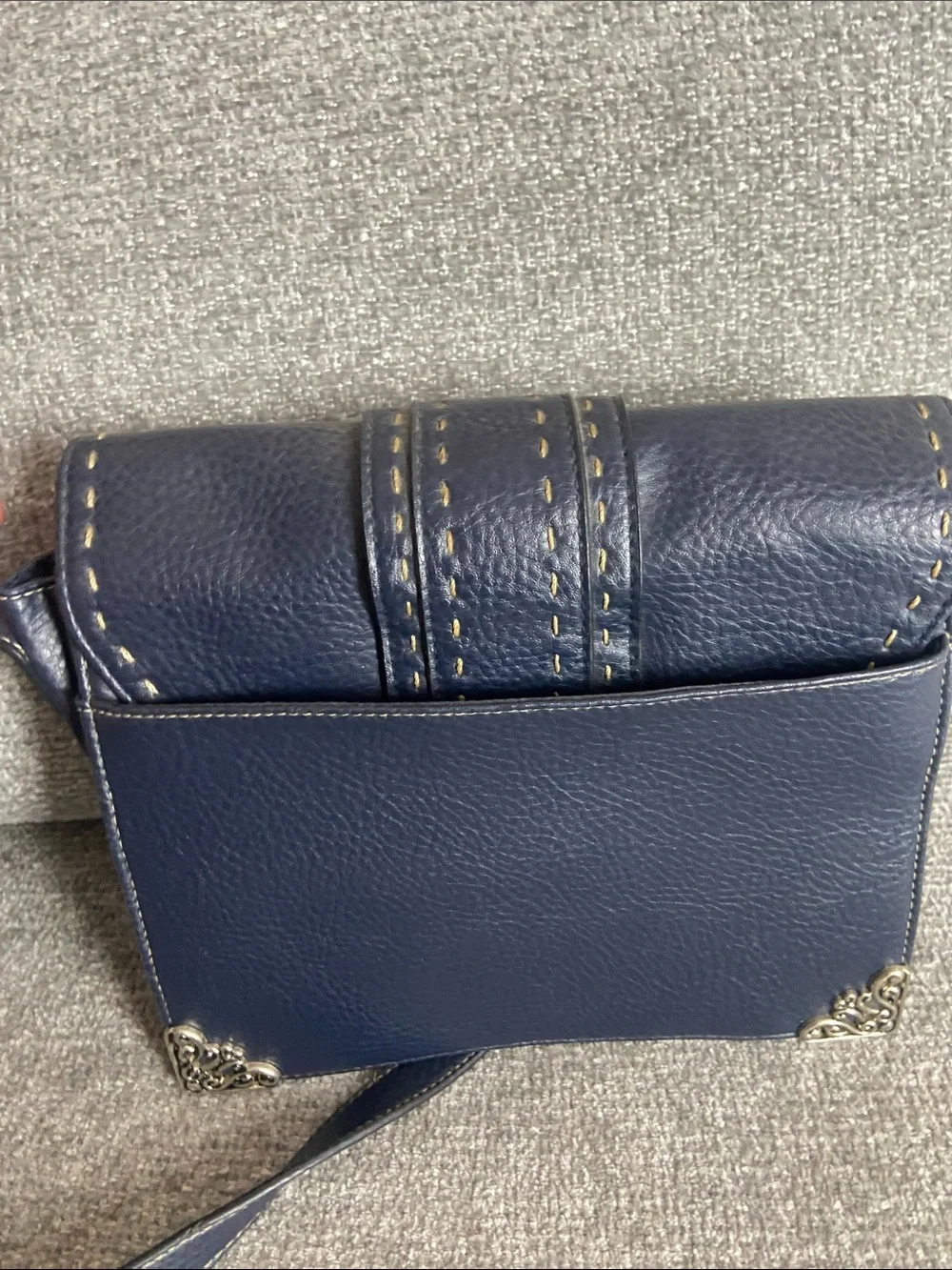 Women's Navy Crossbody Bag with Decorative Hardware